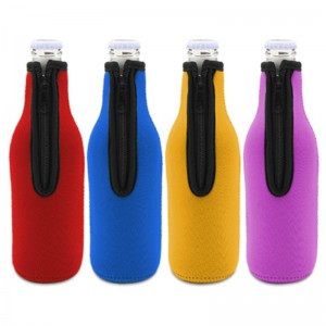 Neoprene Beer Bottle Sleeve Cooler Bag 330ml Thermal Insulated Cover with Zipper for Party Camping 12oz Beer Glass Bottle Sleeve